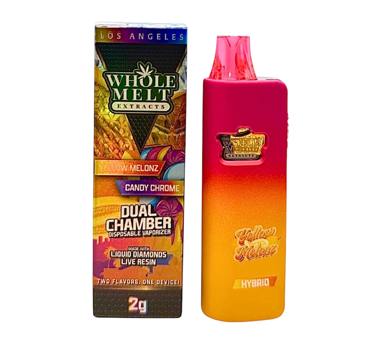Candy Chrome (H) + Yellow Melonz (H) - Liquid Diamonds Live Resin Vaporizer - Dual Chamber Edition - 2g Disposable
