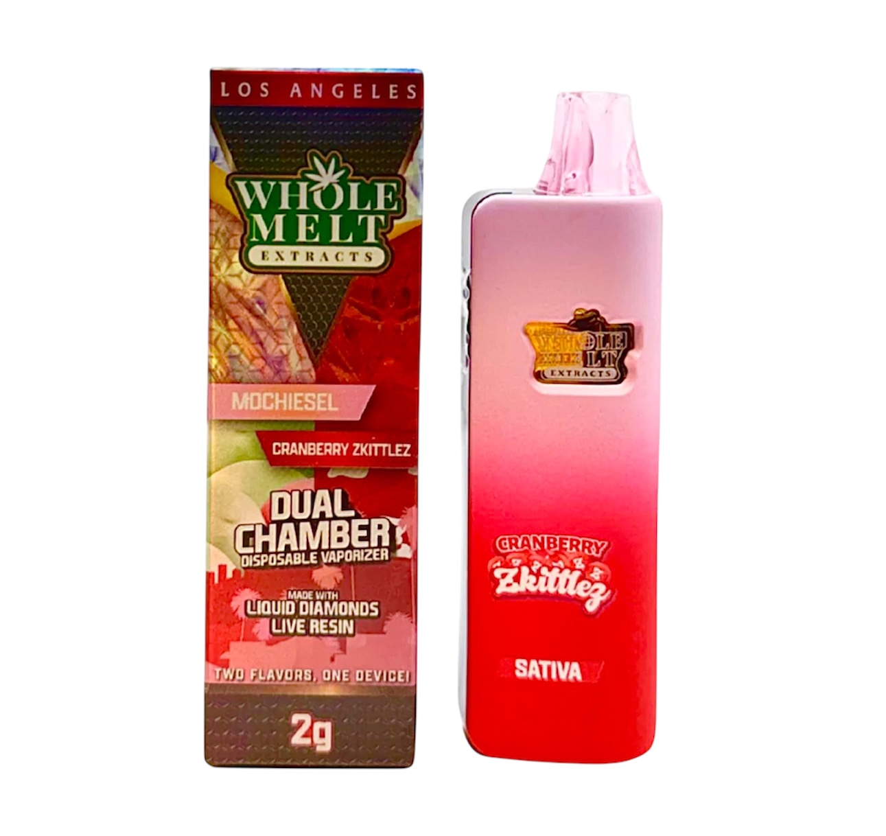 Mochiesel (I) + Cranberry Zkittlez (S) - Liquid Diamonds Live Resin Vaporizer - Dual Chamber Edition - 2g Disposable