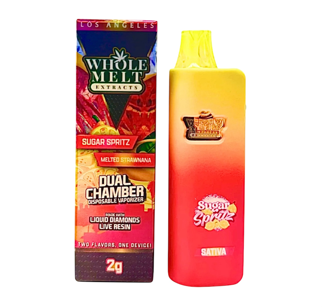 Melted Strawnana (S) + Sugar Spritz (S) - Liquid Diamonds Live Resin Vaporizer - Dual Chamber Edition - 2g Disposable