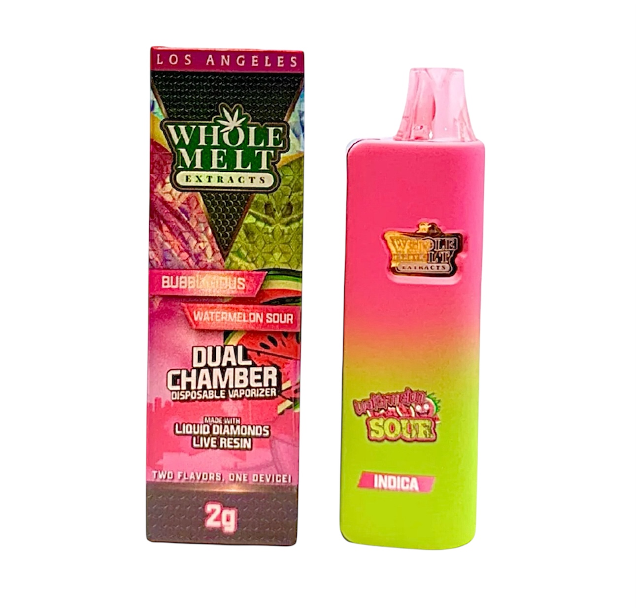 Watermelon Sour (I) + Bubblicious (I) - Liquid Diamonds Live Resin Vaporizer - Dual Chamber Edition - 2g Disposable