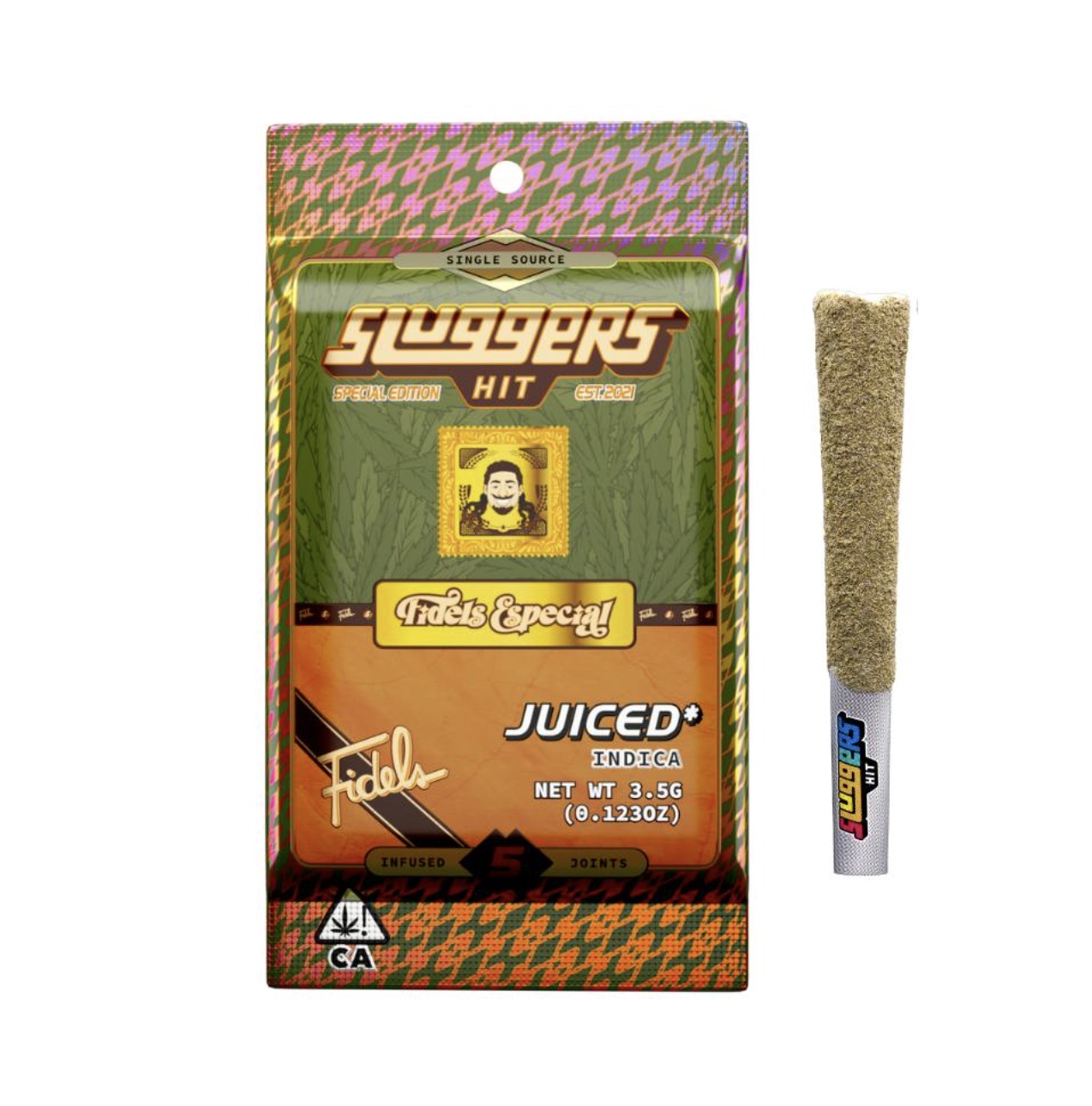 Fidels Especial (Indica) - Sluggers Hit x Fidels - Diamonds and Hash Infused Prerolls - 5pk