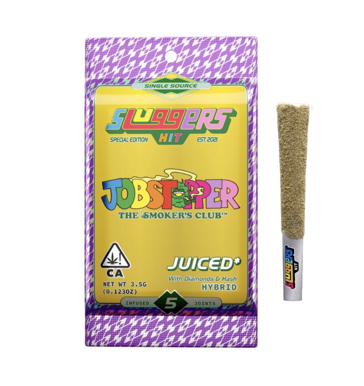 Jobstopper (Hybrid) - Sluggers Hit Prerolls - Diamonds and Hash Infused - 5pk