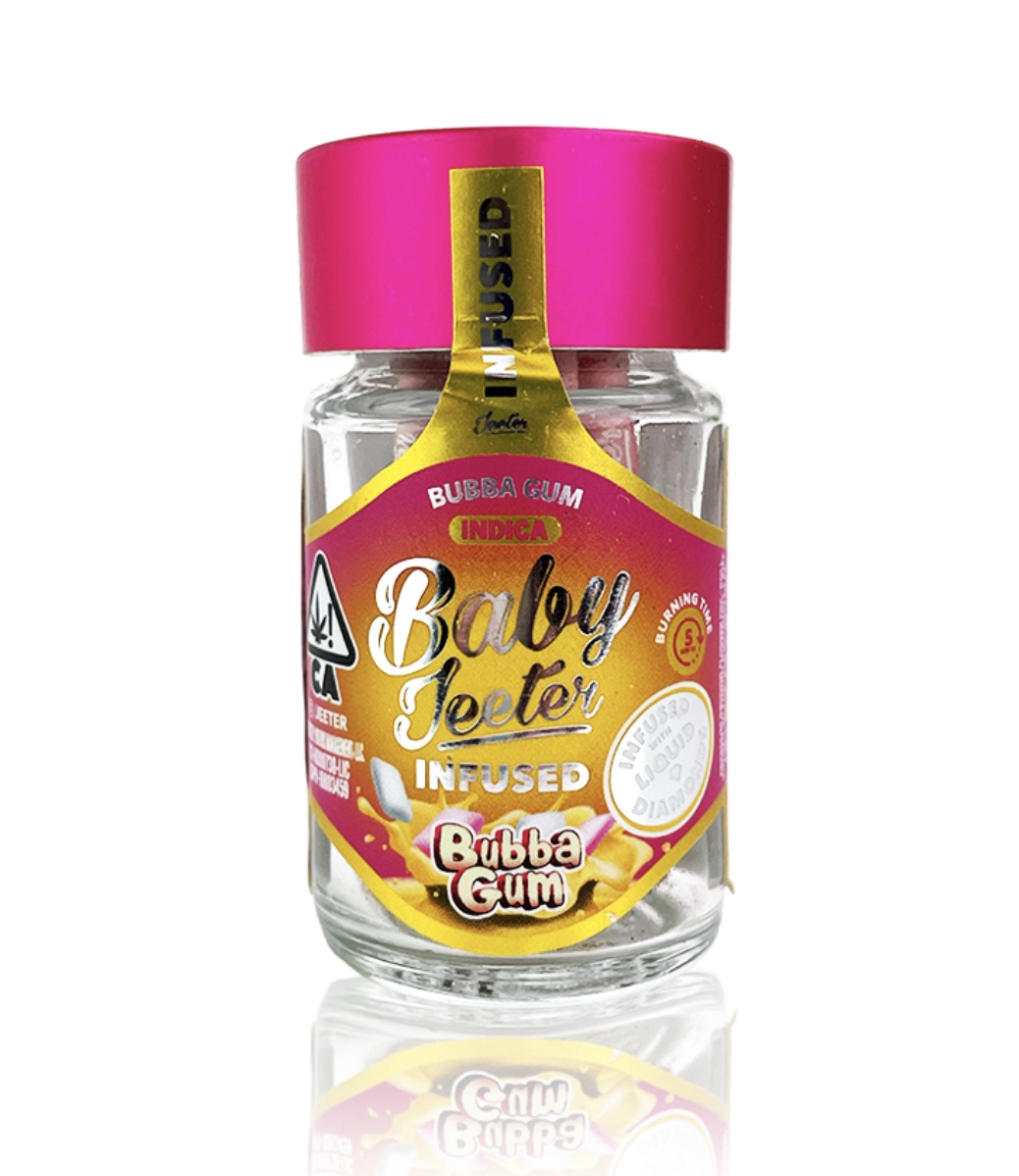 Bubba Gum by Baby Jeeter (Indica) - Infused Prerolls w/ Liquid Diamonds + Kief - 5pk(2.5g/0.5g ea)