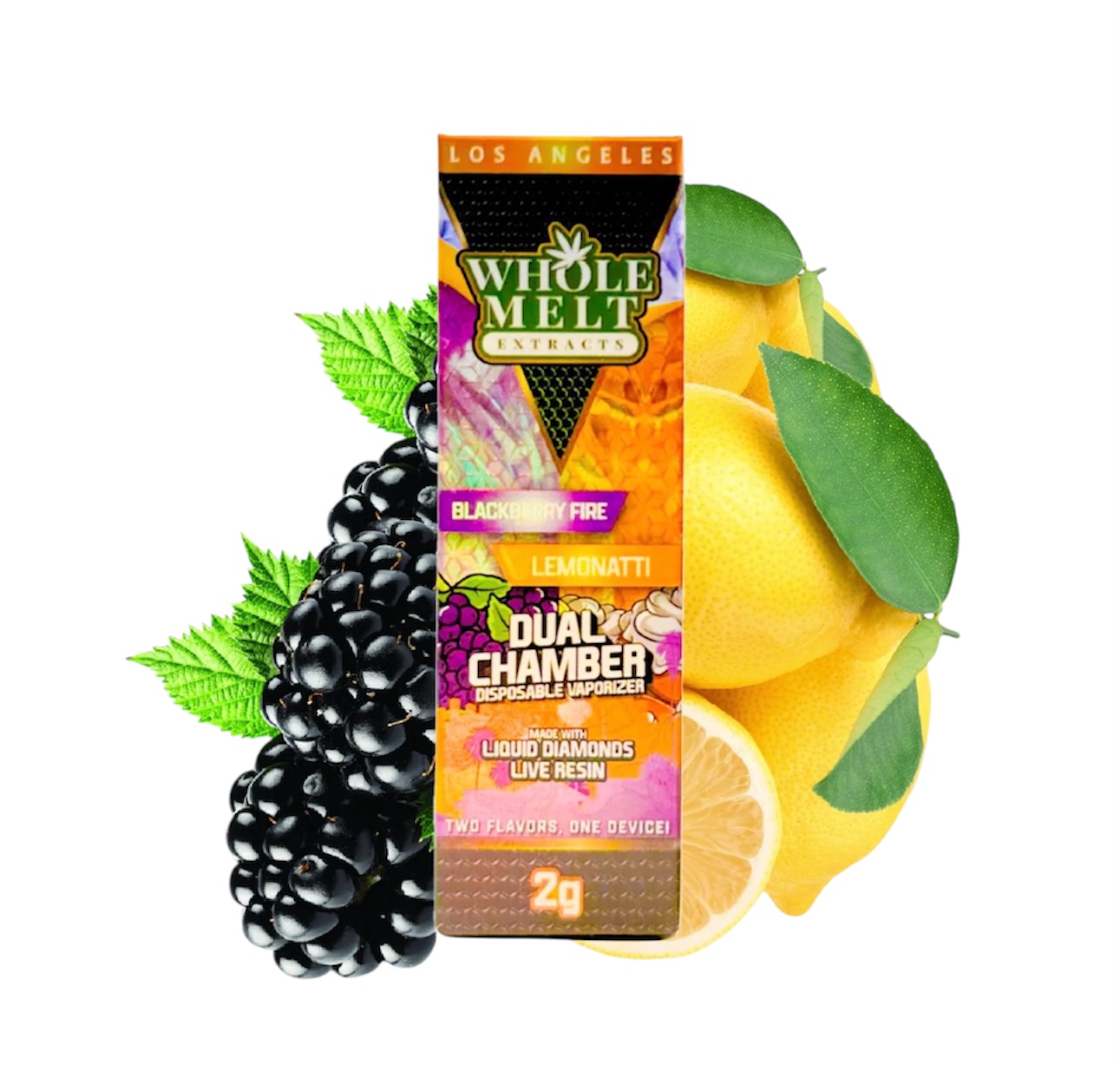 Blackberry Fire (H) +  Lemonatti (H) - Liquid Diamonds Live Resin Vaporizer - Dual Chamber Edition - 2g Disposable