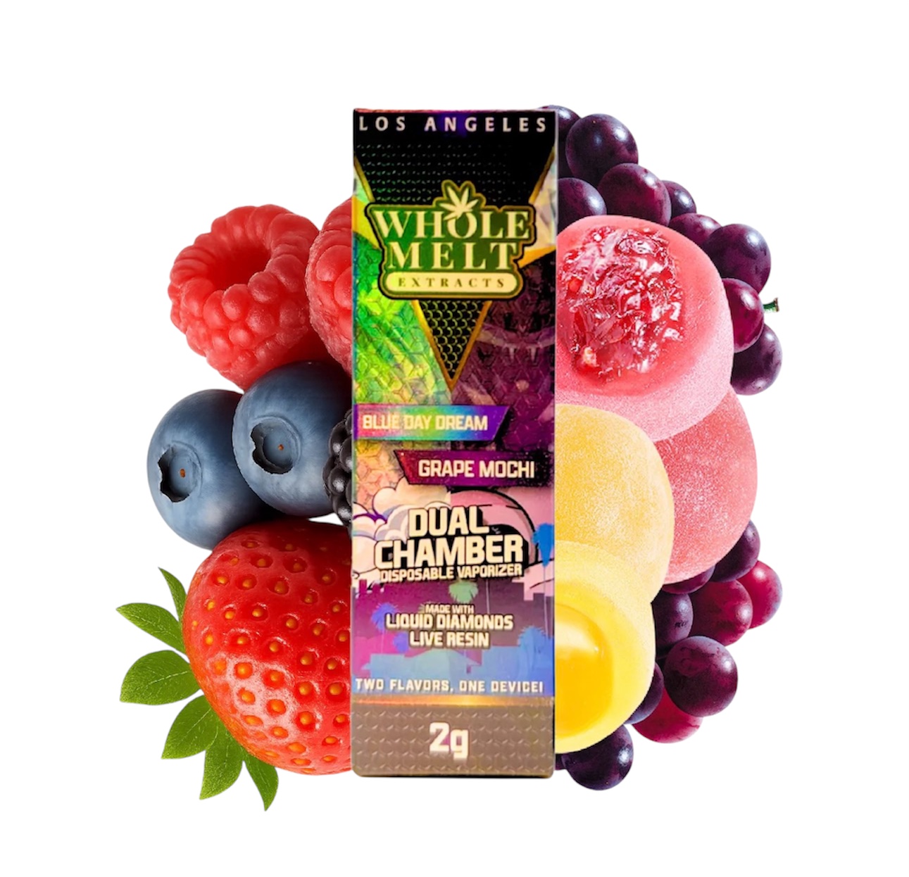 Blue Day Dream (S)  + Grape Mochi (H) - Liquid Diamonds Live Resin Vaporizer - Dual Chamber Edition - 2g Disposable
