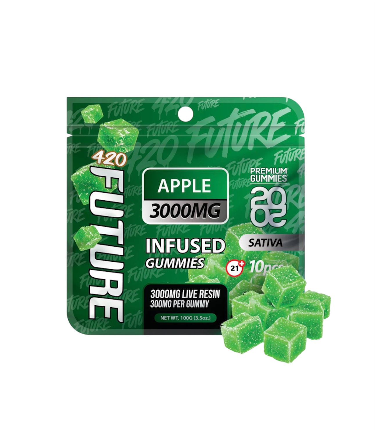 Apple (Sativa) - Future 2020 Gummies - Live Resin - 3000mg/10pk