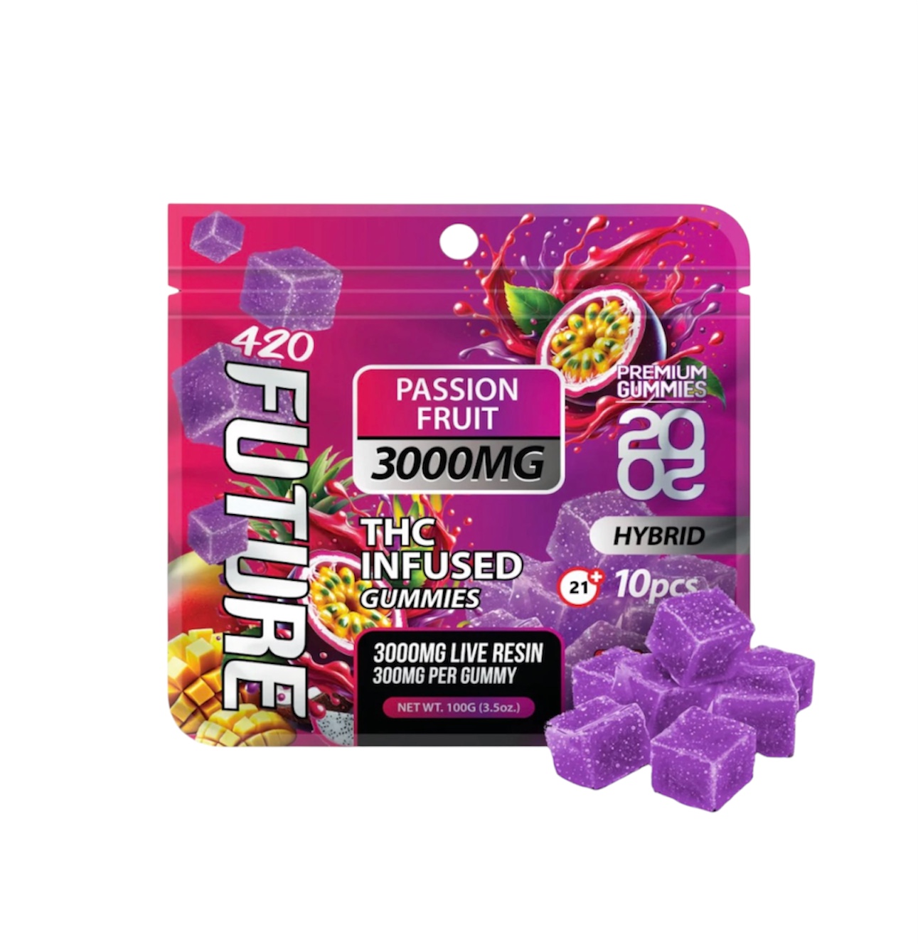 Passion Fruit (Hybrid) - Future 2020 Gummies - Live Resin - 3000mg/10pk 