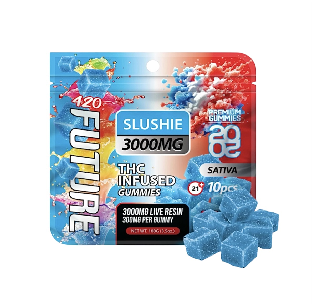 Slushie (Sativa) - Future 2020 Gummies - Live Resin - 3000mg/10pk