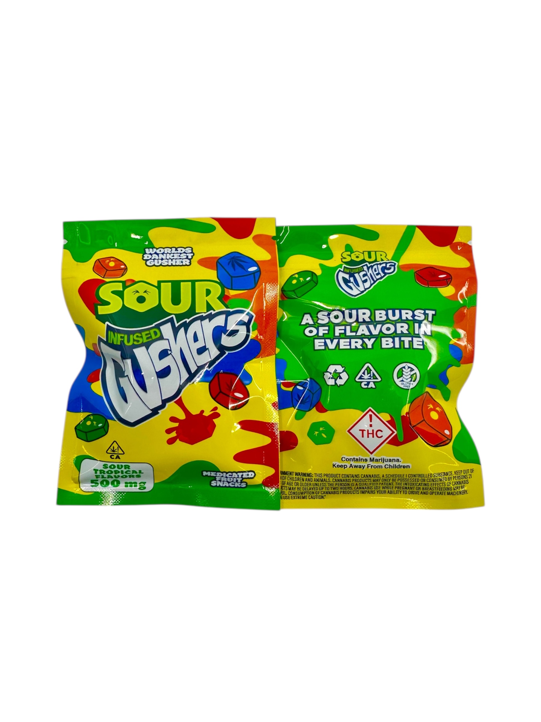 Sour Tropical (Hybrid) - Infused Sour Gushers Gummies – 500mg