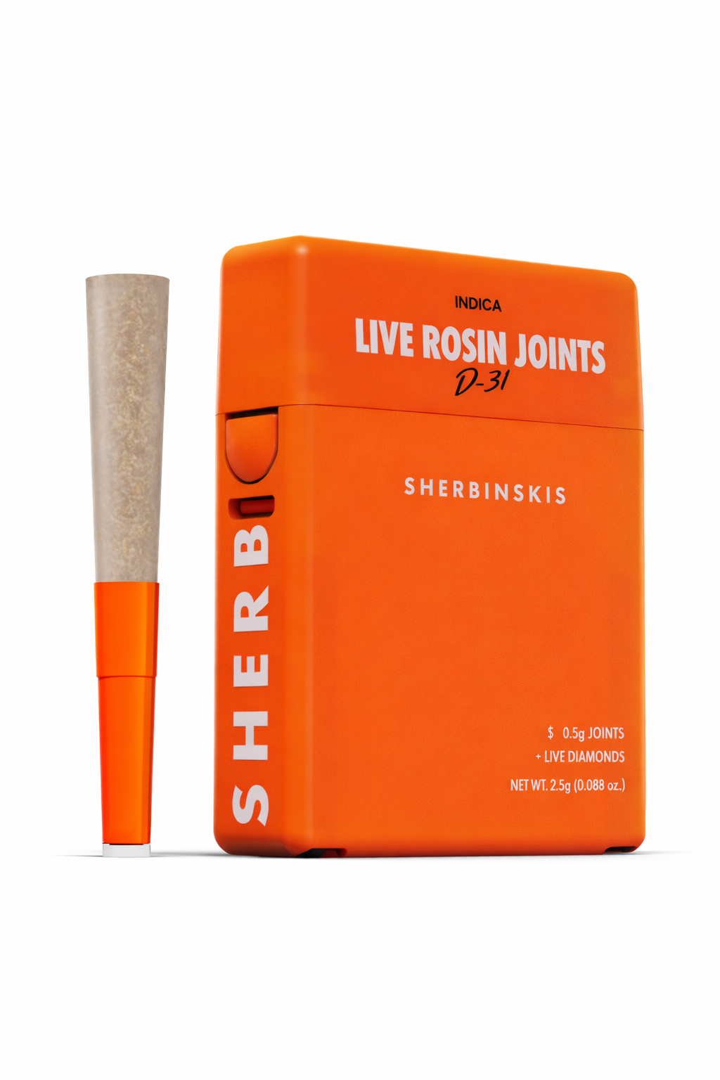 D-31- Live Rosin + Diamond Infused Joints - (5 J's Per Pack x 0.5g ea)
