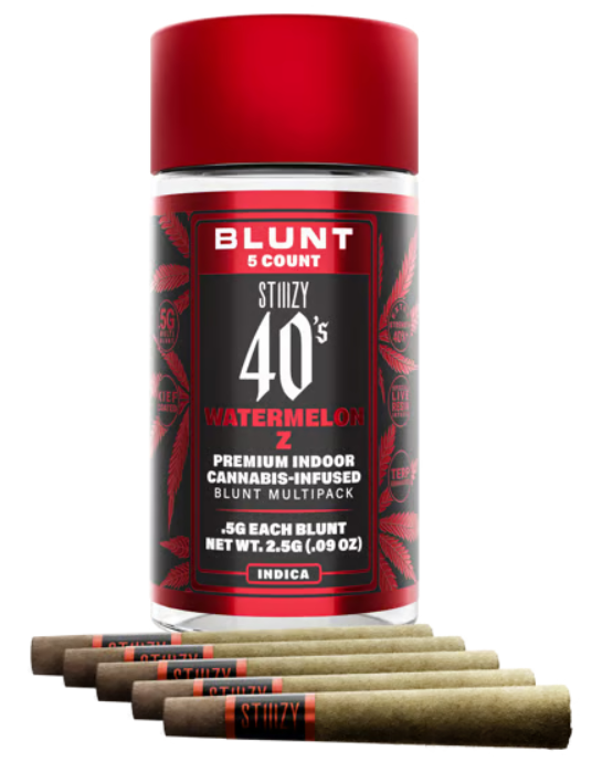 Watermelon Z (Indica) - Infused Mini Blunts- (5 J's Per Pack x 0.5g ea)