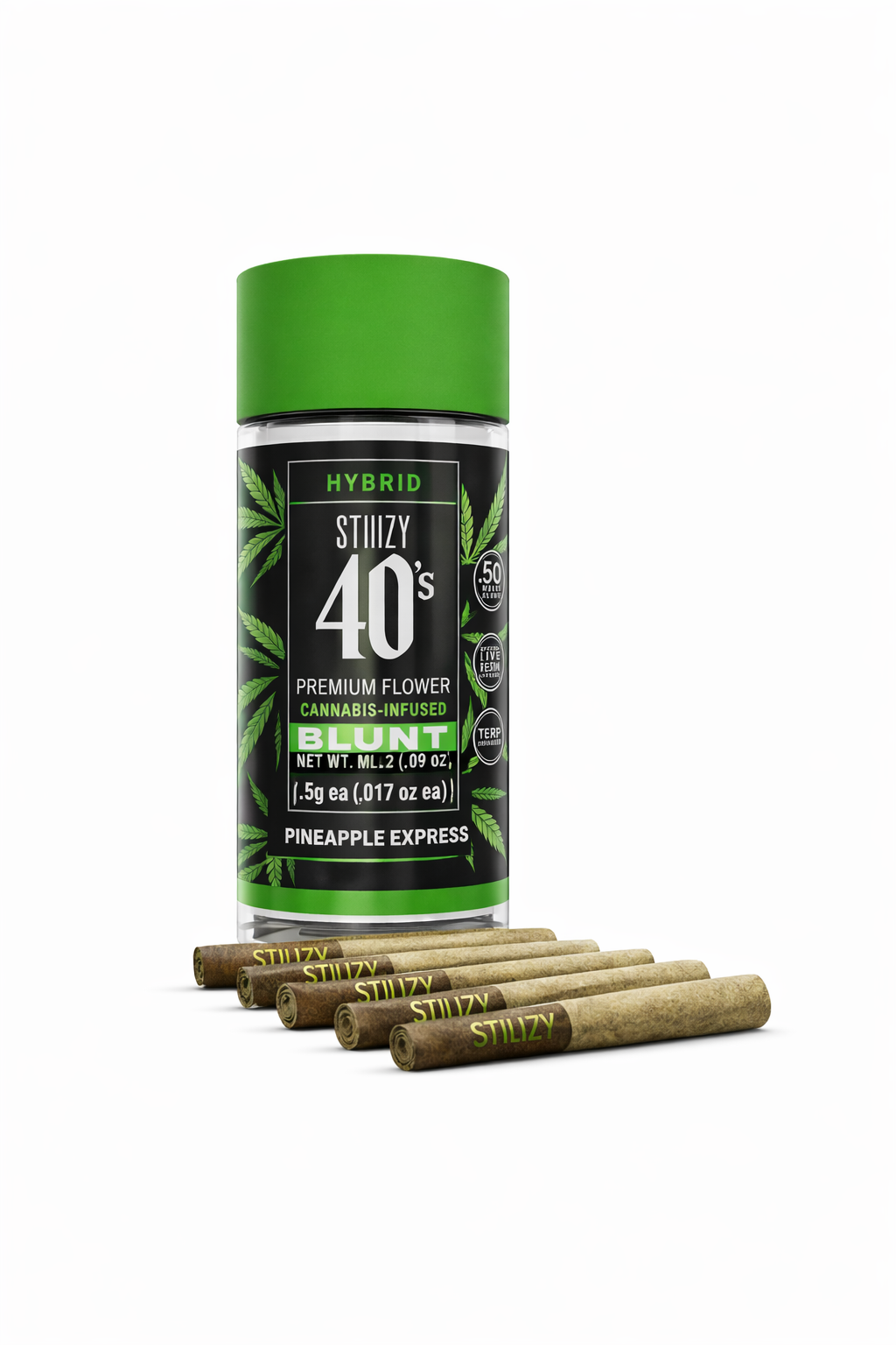 Pineapple Express (Hybrid) - Infused Mini Blunts- (5 J's Per Pack x 0.5g ea)