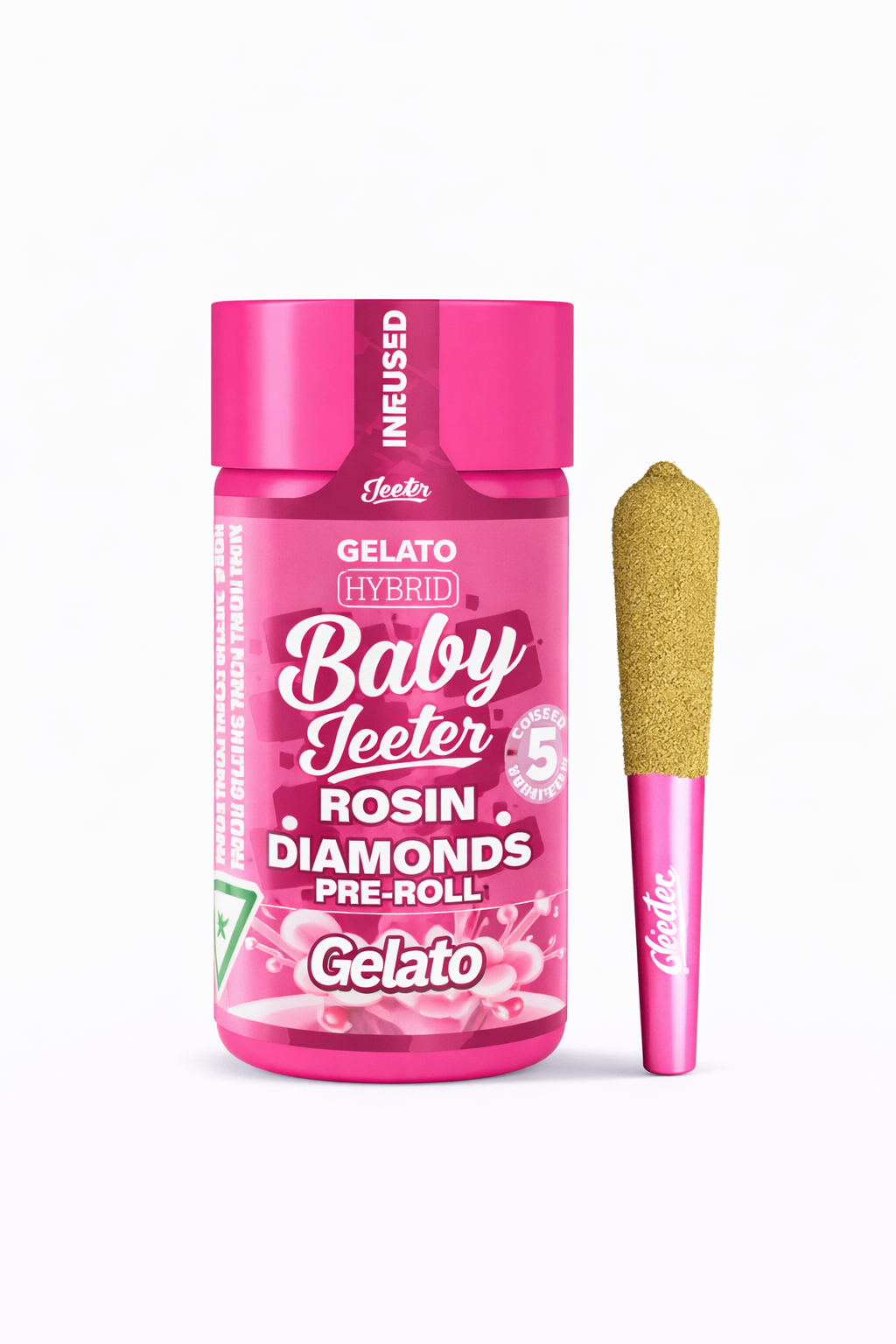 Gelato by Baby Jeeter (H) - Infused Prerolls w/ Liquid Diamonds + Kief - 5pk(2.5g/0.5g ea)