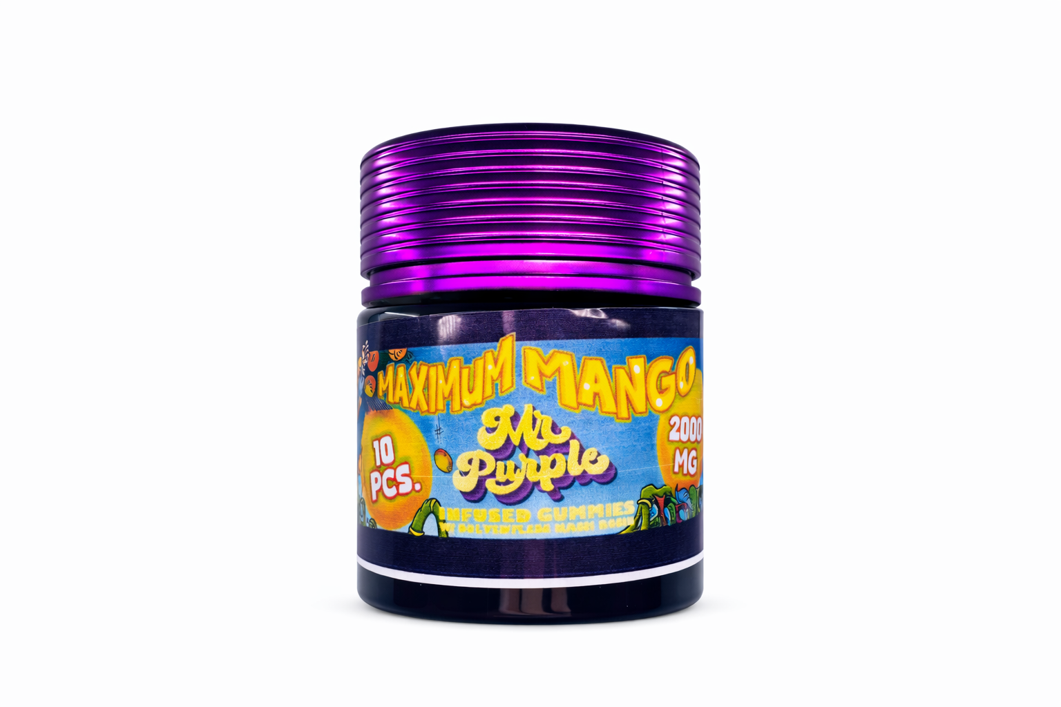 Maximum Mango (Indica) - Mr. Purple Hash Rosin Gummies - 2000mg/10pk