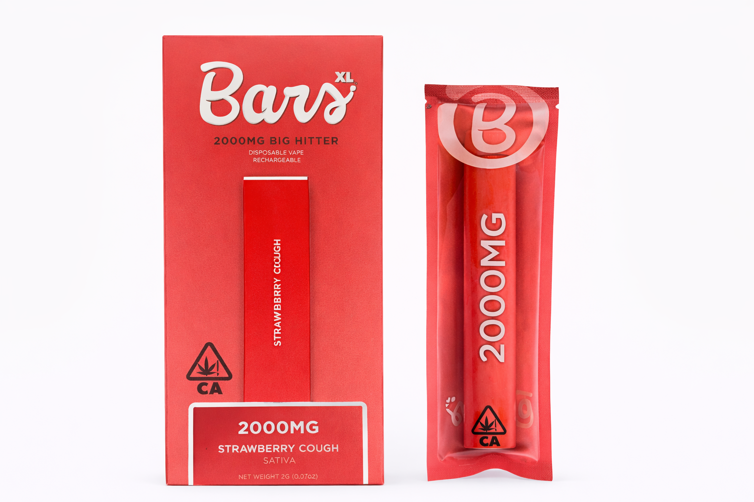 Strawberry Cough (S) β Bars XL Big Hitter -Live Resin Disposable - 2g