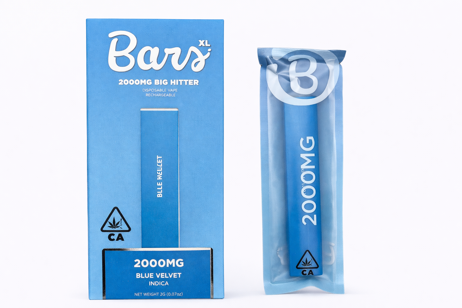 Blue Velvet  (I) – Bars XL Big Hitter -Live Resin Disposable - 2g