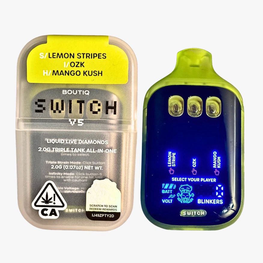 Lemon Stripes + OZK + Mango Kush - Boutiq Switch V5 (3-in-1) – Liquid Live Diamonds - 2g