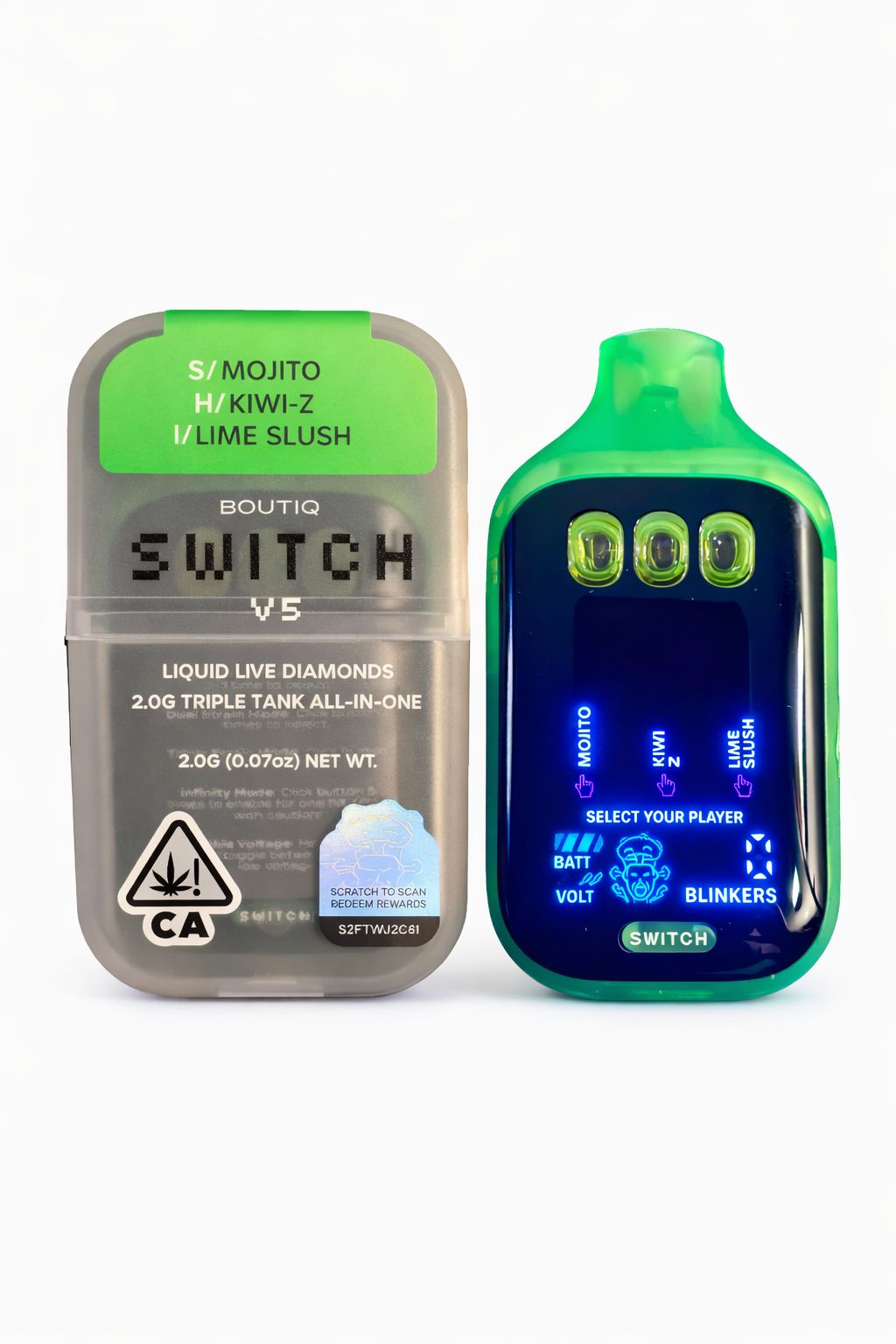 Mojito + Kiwi Z + Lime Slush - Boutiq Switch V5 (3-in-1) – Liquid Live Diamonds - 2g