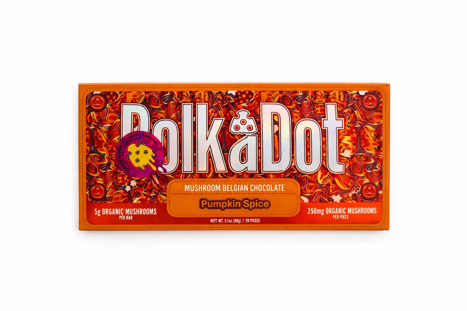 Polkadot Mushroom - Chocolate Bar -5g - Pumpkin Spice
