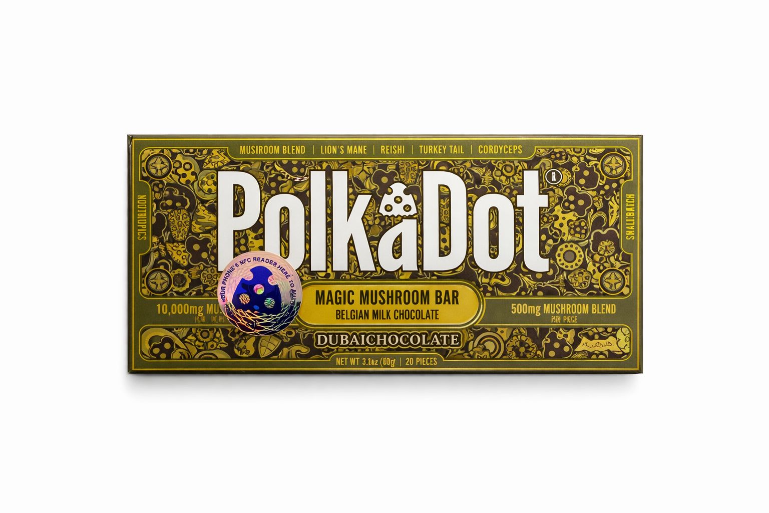 Polkadot Mushroom - Chocolate Bar -5g - Dubai chocolate