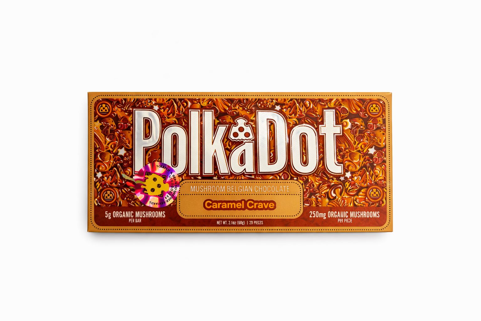 Polkadot Mushroom - Chocolate Bar -5g - Caramel Crave