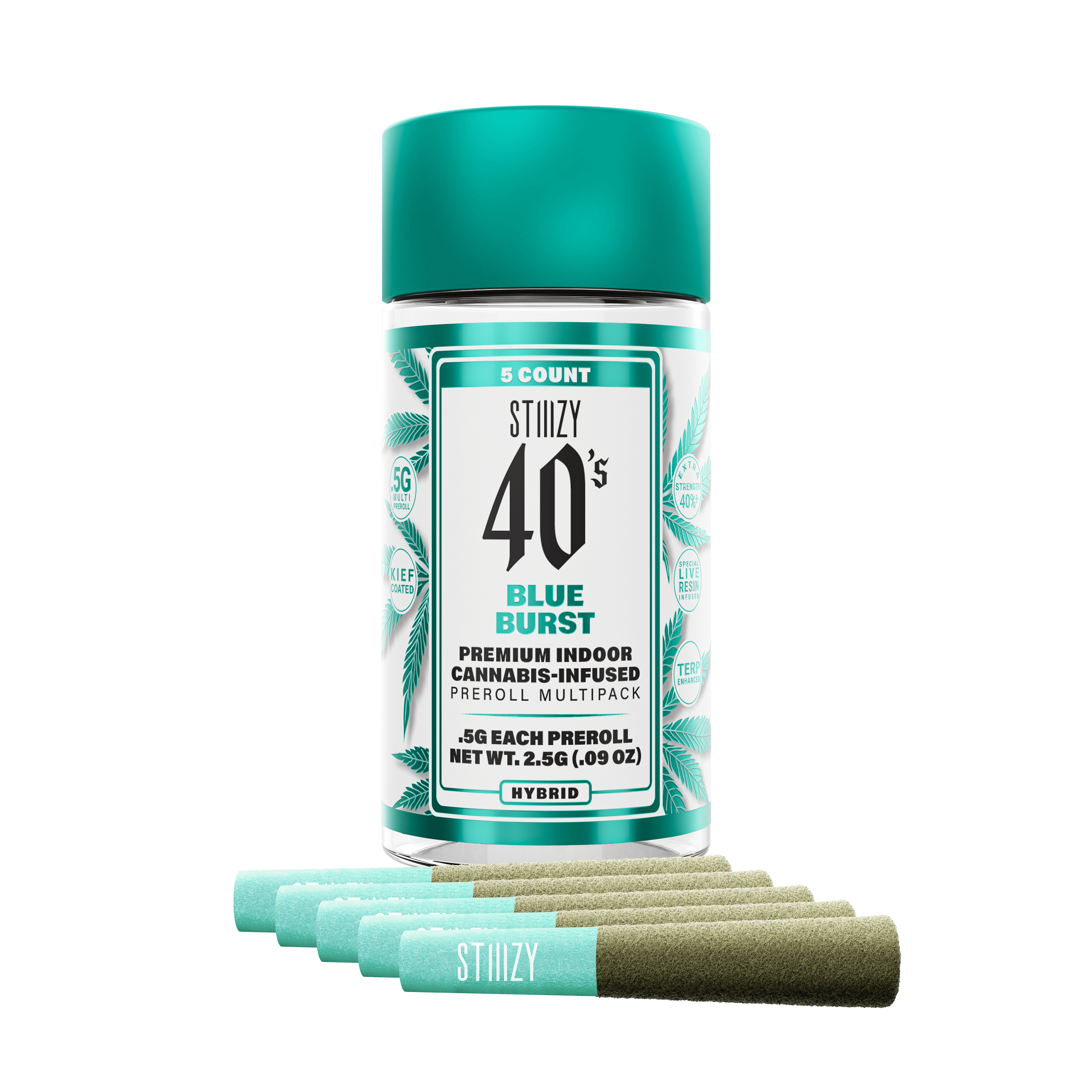 STIIIZY 40’s– Infused Pre-Roll – Blue Burst (H) - 5Pack