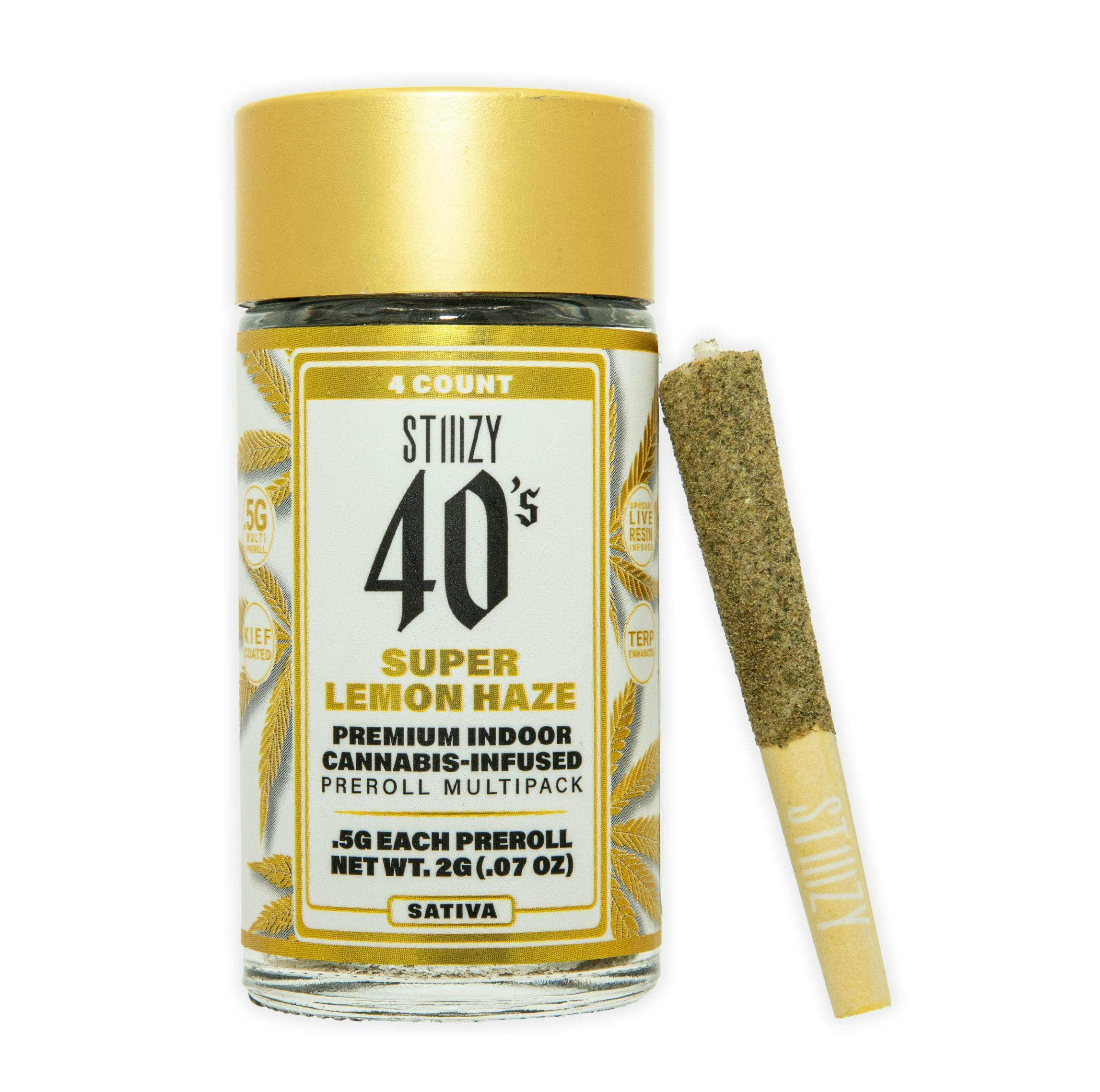 STIIIZY 40’s – Infused Pre-Roll – Super Lemon Haze  (S) - 5 Pack