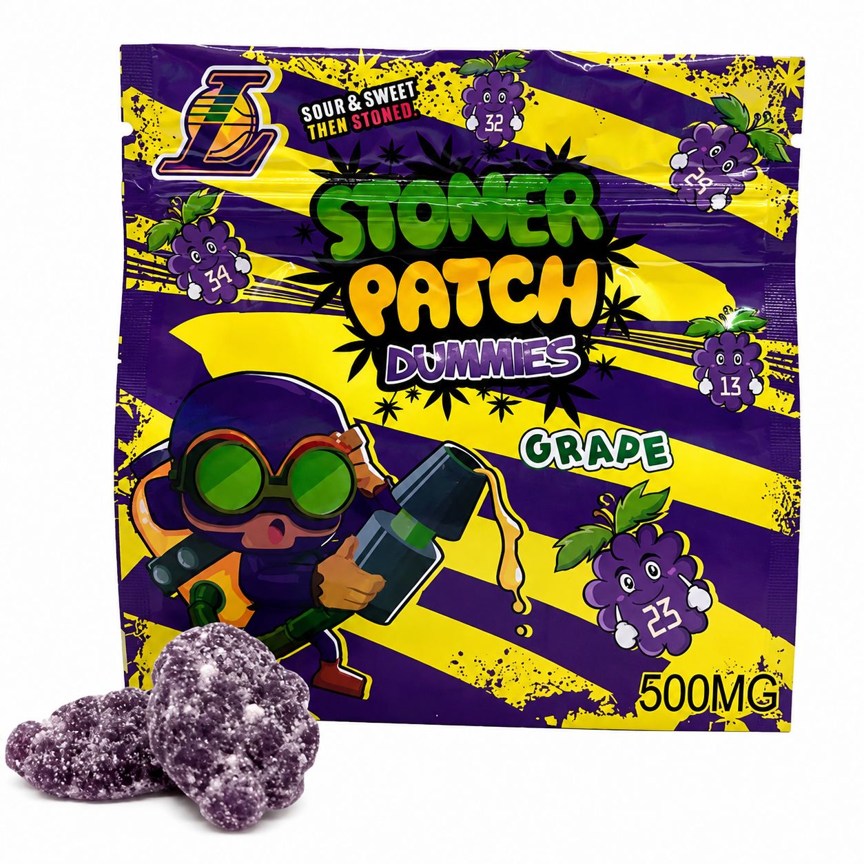 Grape (H) - Infused Stoner Patch Gummies – 500mg